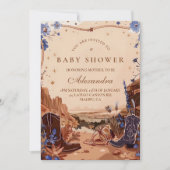 Blue Desert Western Baby Shower Einladung (Vorderseite)
