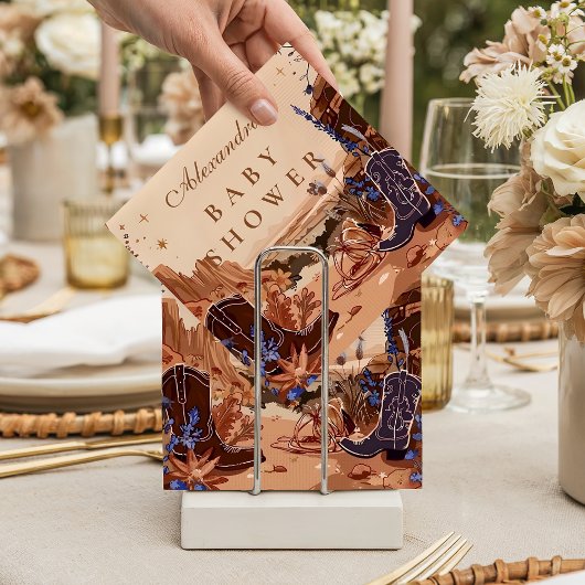 Blue Desert Western Baby Shower Serviette