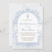  blue design First Holy Communion Einladung (Vorderseite)