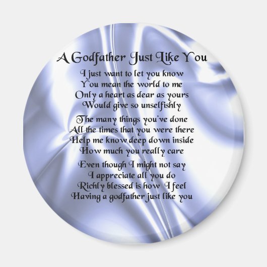 Blue Design GodVater Gedicht Magnet (Vorne)