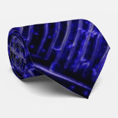 Blue Design Necktie Krawatte (Gerollt)