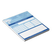 Blue Design White 3D Caduceus Medical Termin Notizblock (angewinkelt)