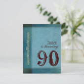 Blue Designer Geburtstagsparty Einladungen (Stehend Vorderseite)