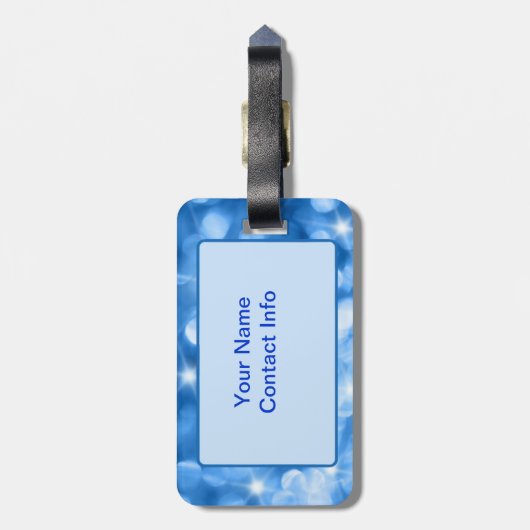 Blue Designer-Gepäckmarke Gepäckanhänger (Rückseite vertikal)