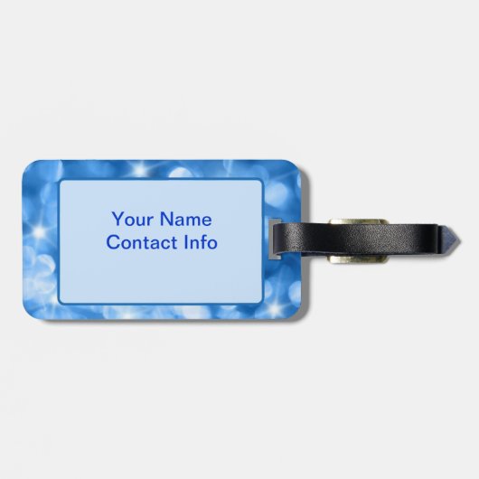Blue Designer-Gepäckmarke Gepäckanhänger (Rückseite horizontal)