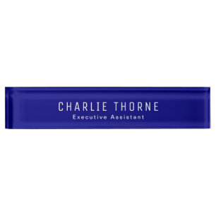Blue Desk Namplate mit Name und Jobbezeichnung Namensplakette