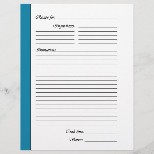 Blue DESSERT 2-seitige Rezeptorseiten (Rückseite)