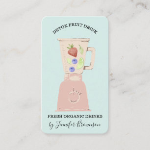 Blue Detox Frischobst Getränke Mixer Visitenkarte