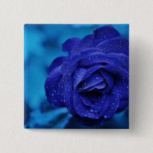 Blue Dewdrop-Rose Button