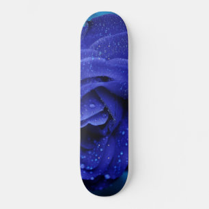 Blue Dewdrop-Rose Skateboard