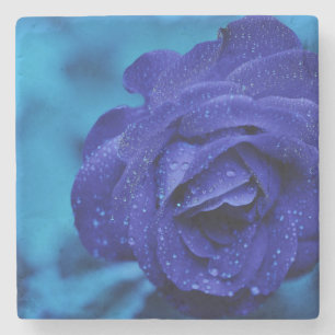 Blue Dewdrop-Rose Steinuntersetzer