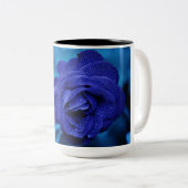Blue Dewdrop-Rose Zweifarbige Tasse (VorderseiteRechts)