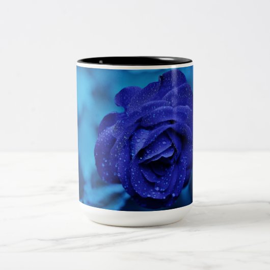 Blue Dewdrop-Rose Zweifarbige Tasse (Mittel)