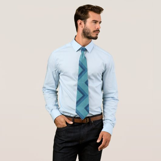 Blue Diagonal Weave Diamond Muster Neck Ties Krawatte (Beispiel)