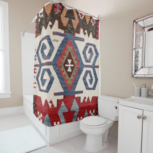 Blue Diamond Arrow Konya Cowboy Saddle Duschvorhang (Beispiel)