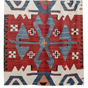 Blue Diamond Arrow Konya II 19. Jahrhundert Authen Duschvorhang