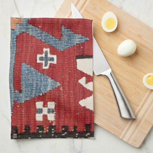 Blue Diamond Arrow Konya II 19. Jahrhundert Authen Geschirrtuch (Viertel Falte)