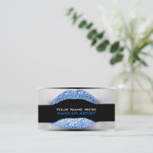 Blue Diamond Bling Make-up Artist Business Cards Visitenkarte (Stehend Vorderseite)