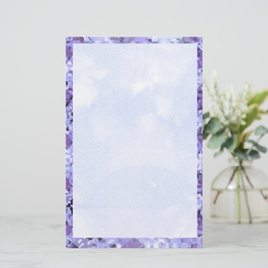 Blue Diamond Border 2 Dark Blue Base Briefpapier (Stehend Vorderseite)