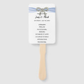 Blue Diamond Bow Wedding Program Fächer (Vorderseite)