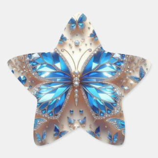 Blue Diamond Butterfly Sticker - Elegante Dekorati