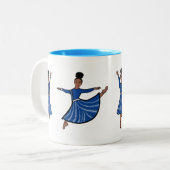 Blue Diamond Dancer #1 Zweifarbige Tasse (Vorderseite Links)