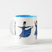 Blue Diamond Dancer #2 Zweifarbige Tasse (Vorderseite Links)