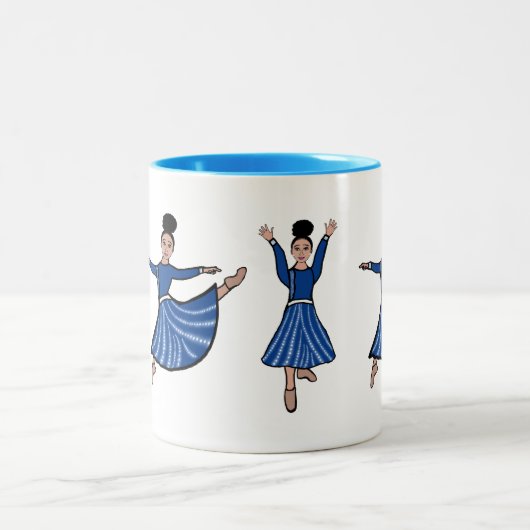 Blue Diamond Dancer #2 Zweifarbige Tasse (Mittel)