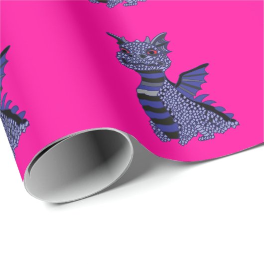 Blue Diamond Dragon Geschenkpapier (Rolleneckpunkt)