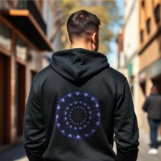 Blue Diamond Eastern Sacred Geometry Hoodie