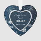 Blue Diamond Frame Snowflake Pet Memorial Ornament (Vorderseite)