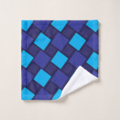 Blue Diamond Geometric Badhandtuch Set (Waschlappen)