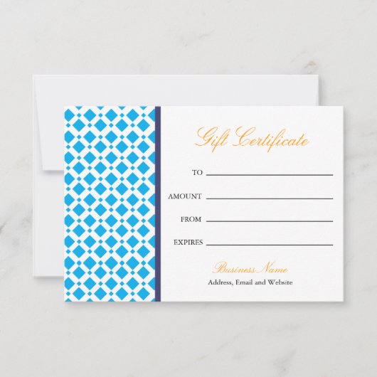 Blue Diamond Gift Certificate (Vorderseite)