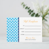 Blue Diamond Gift Certificate (Stehend Vorderseite)