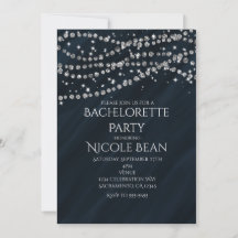 Blue & Diamond Glamour Sparkle Party Einladungen