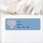 Blue Diamond Heart Address Labels (Insitu)