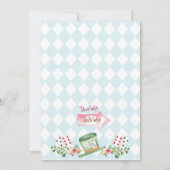 Blue Diamond Heart Alice 1. Geburtstag Einladung (Rückseite)