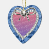 Blue Diamond Heart Frame Ornament (Links)