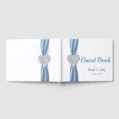 Blue Diamond Heart Wedding Guestbook Gästebuch (Voll)