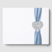 Blue Diamond Heart Wedding Guestbook Gästebuch (Rückseite)