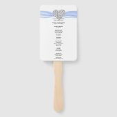 Blue Diamond Heart Wedding Program Fächer (Rückseite)