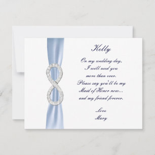 Blue Diamond Infinity Hochzeits Trauzeugin Karte