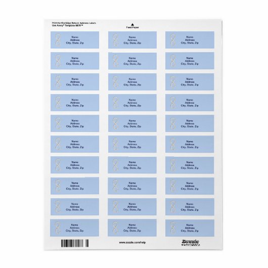 Blue Diamond Infinity Wedding Address Labels (Vorne)