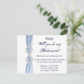 Blue Diamond Infinity Wedding Bridesmaid Card Einladung (Stehend Vorderseite)