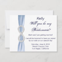 Blue Diamond Infinity Wedding Bridesmaid Card