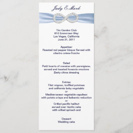Blue Diamond Infinity Wedding Menu Card Menükarte