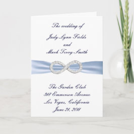 Blue Diamond Infinity Wedding Program Card Programm