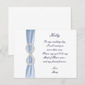 Blue Diamond Infinity Wedding Trauzeugin Card Einladung (Vorne/Hinten)