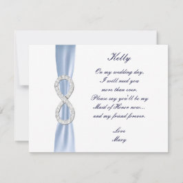 Blue Diamond Infinity Wedding Trauzeugin Card Einladung