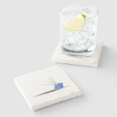 Blue Diamond Küste Ikebana Zeit Gedicht Kunst Gesc Steinuntersetzer (Seitenansicht)